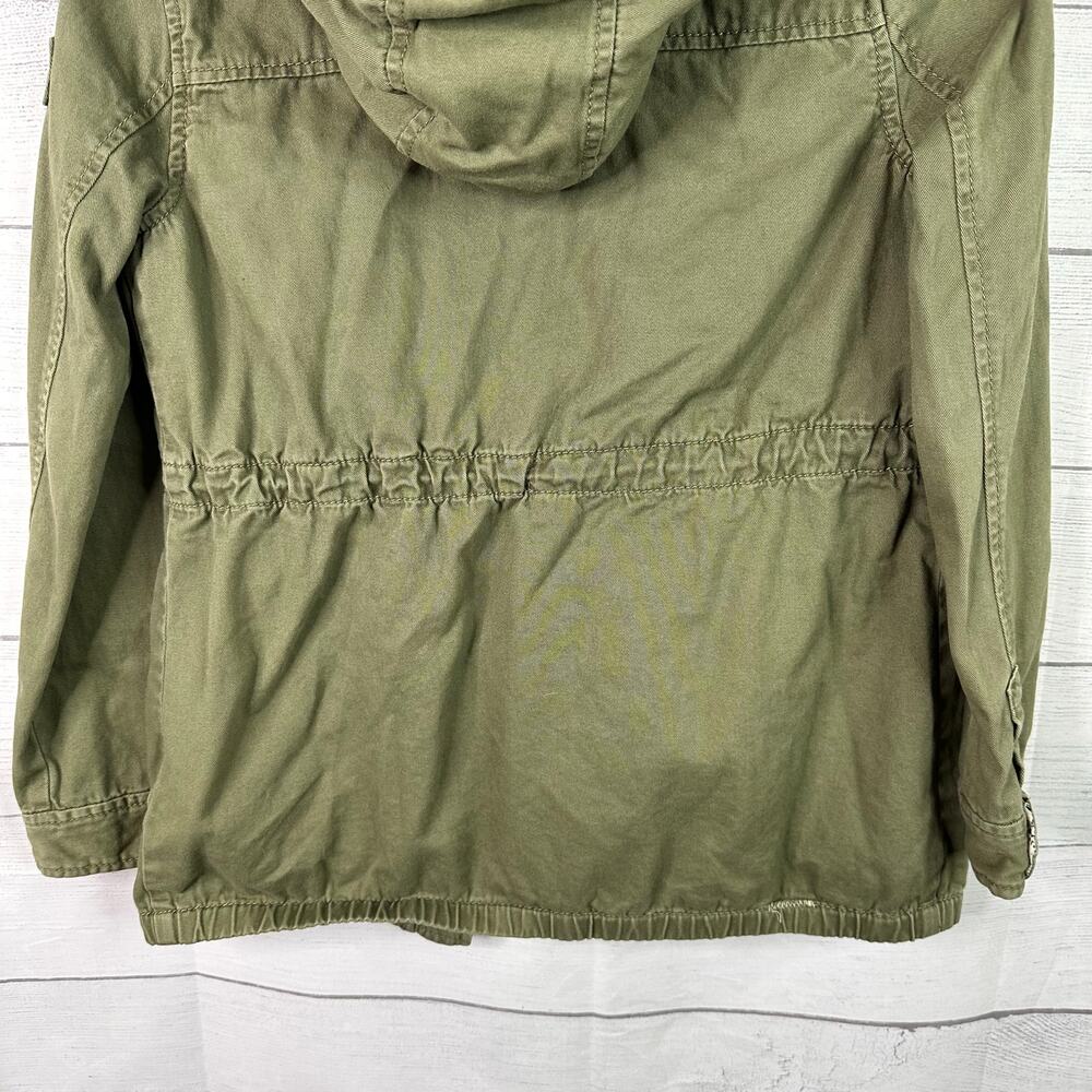 Abercrombie Fitch Kids 11/12 Utility Style Army Green Hooded Khaki Jacket - Picture 8 of 10